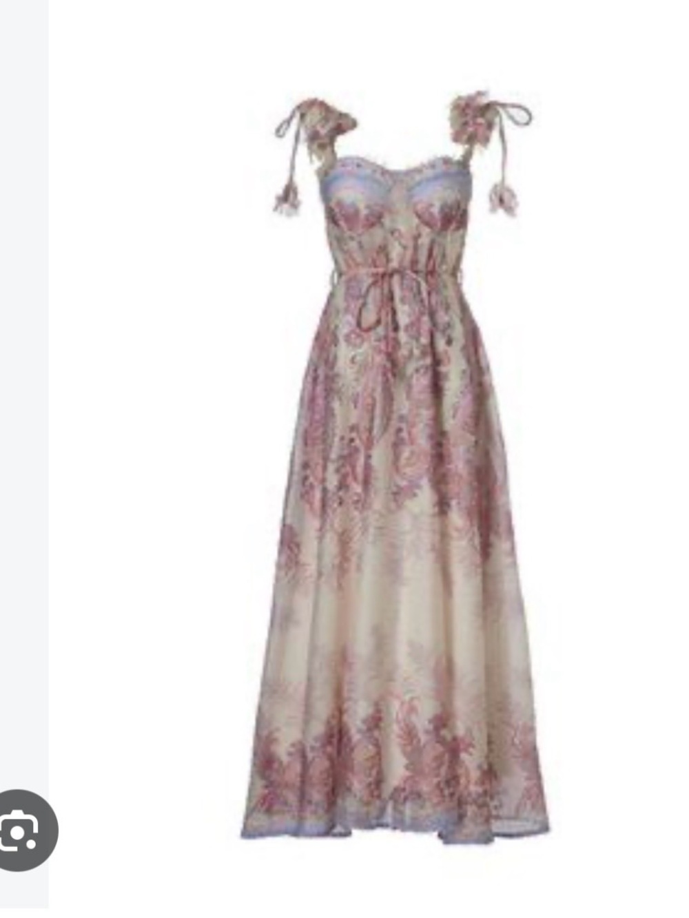 Floral Tie-Shoulder Maxi Dress in Blush Floral